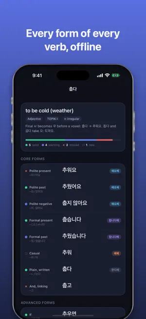 Conjugaid: Korean Verbs screenshot 4
