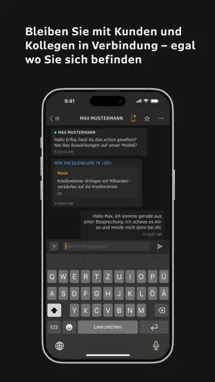 Screenshot von Bloomberg Professional auf dem iPhone 4