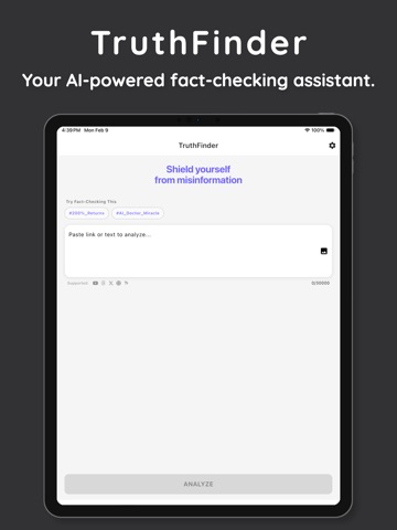 TruthFinder - AI Fact Checker iPad screenshot
