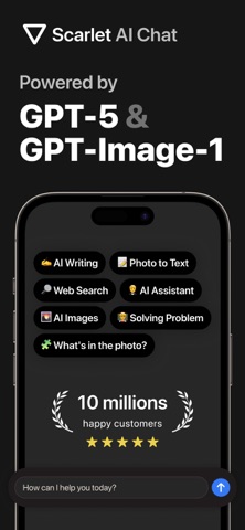 Scarlet AI – Chatbot Assistant iPhone screenshot 1 — productivity app by Nova Labs Group LLC