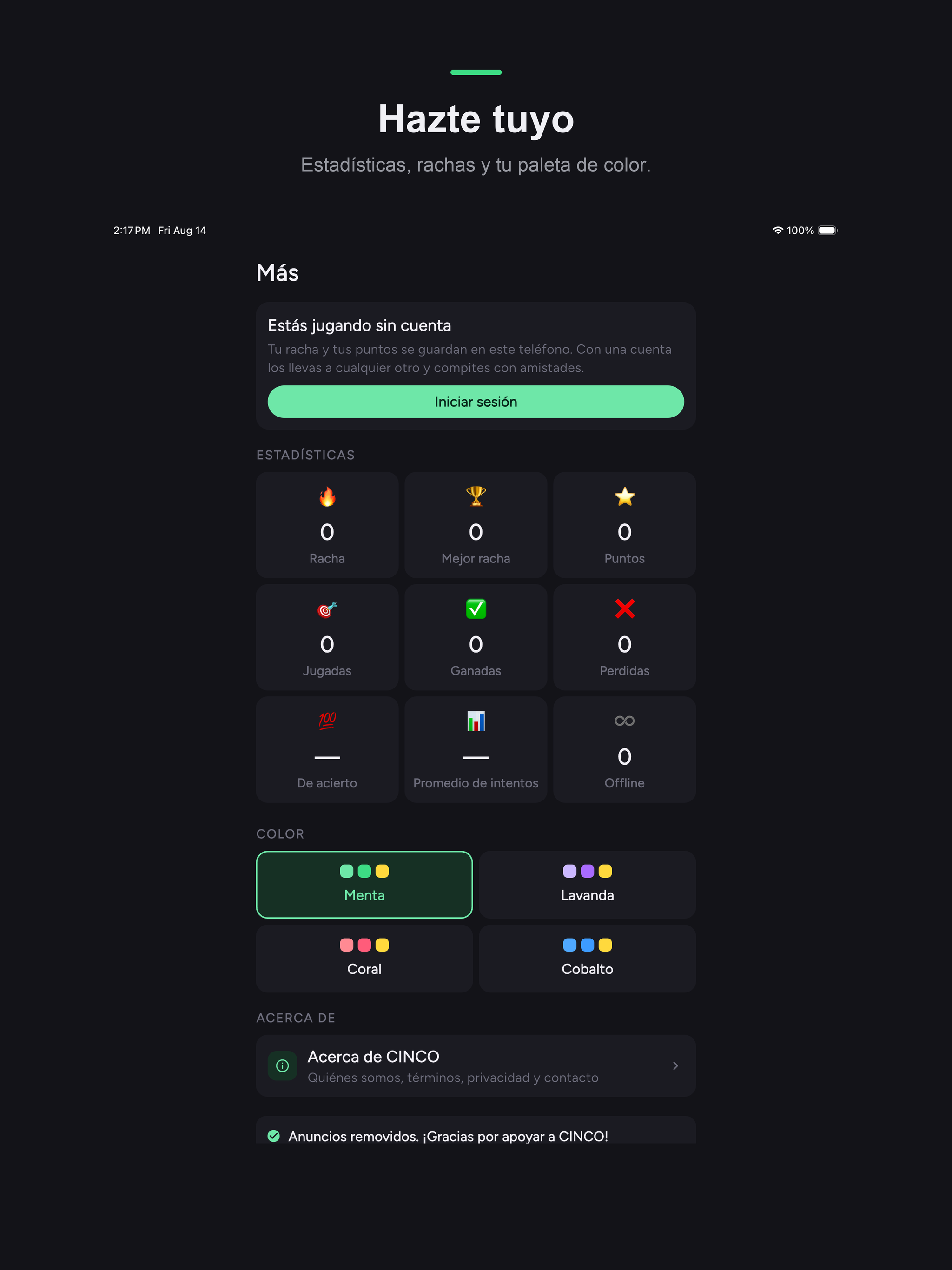 CINCO - Palabra del día screenshot 6