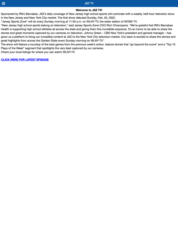 Jersey Sports Zone iPad screenshot 5 - Sports app