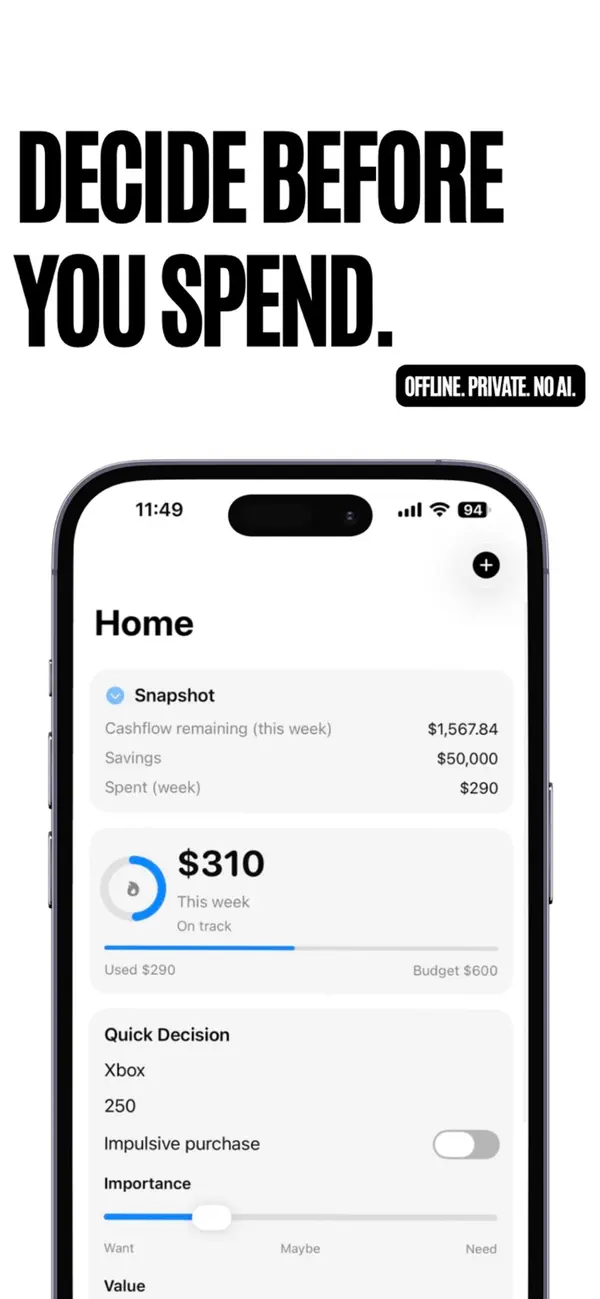 Screenshot #1 pour SpendWise