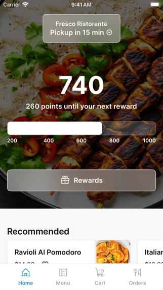 Fresco Ristorante app screenshot