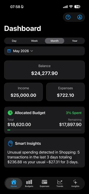 SmartBudget Insights screenshot 1