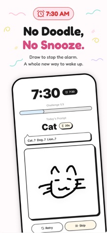 DoodleRise: Draw to Stop Alarm Screenshot 1 of 7