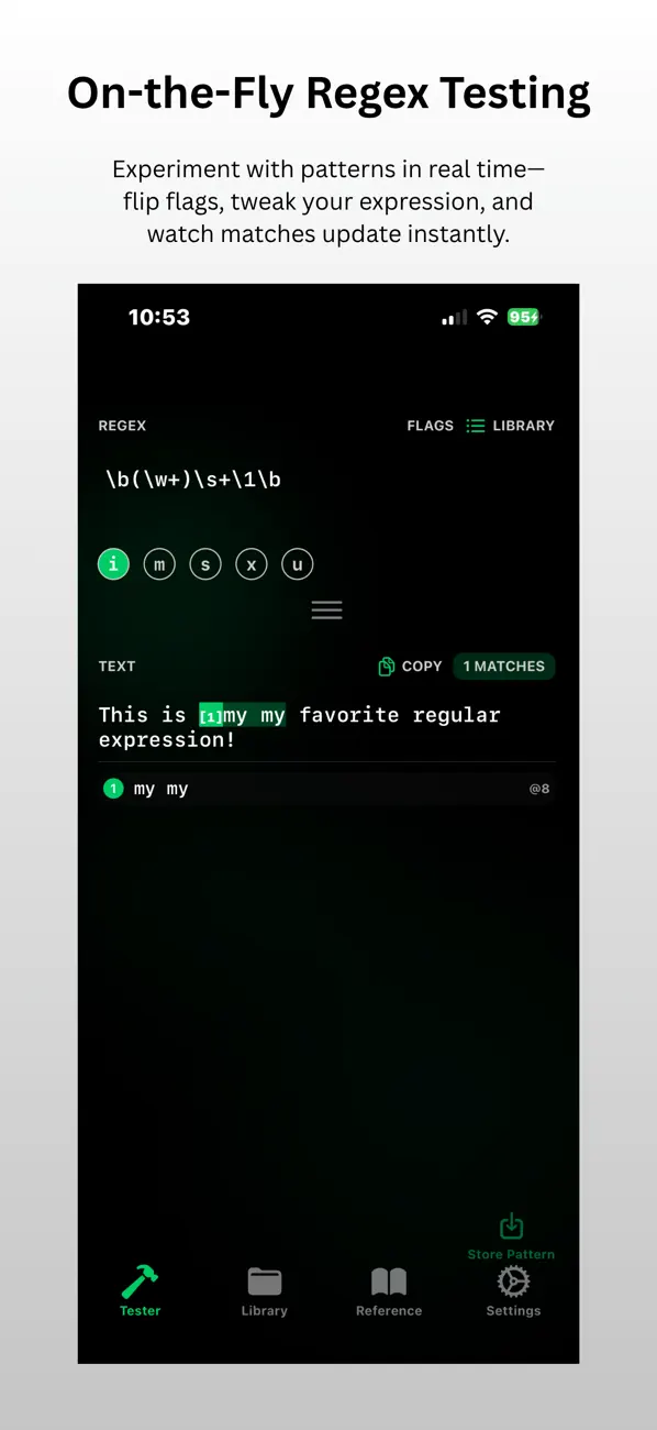 #1. RegEX: Dev Tool (iOS) 由: Micah Crandell