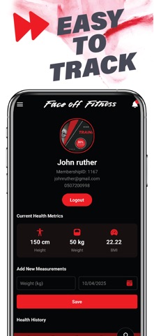 Face Off Gym iPhone screenshot