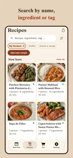 Tellerino: Meal Plan & List screenshot 3