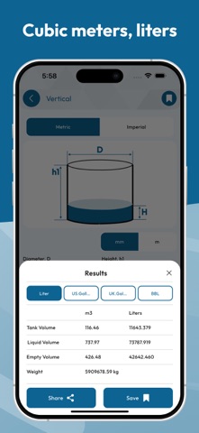 Tank Volume Calculation iPhone screenshot