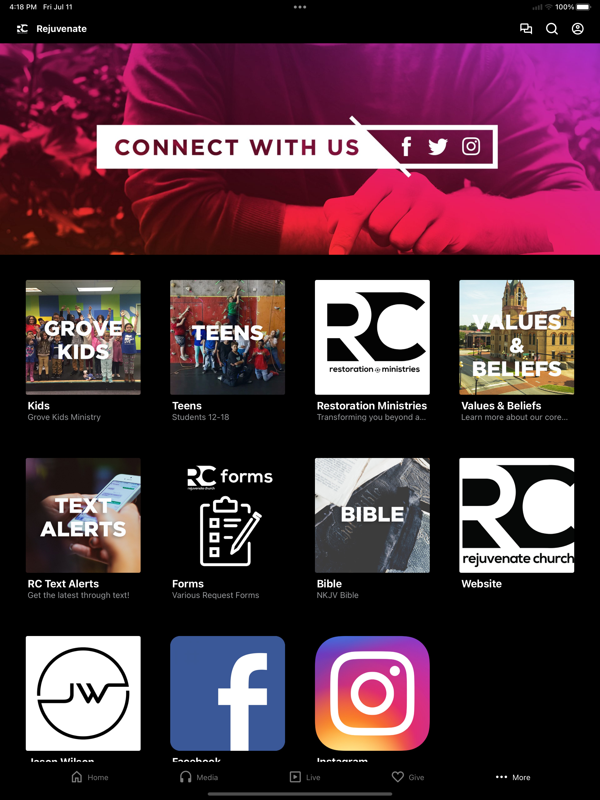 Rejuvenate Church App