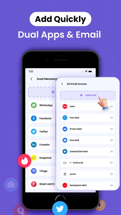 Dual App: Multi Account Email iPhone screenshot 2 - Utilities app