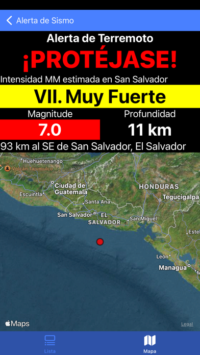 Alerta de Sismo Screenshot