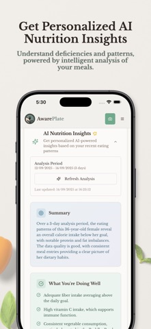 AwarePlate: AI Meal Tracker screenshot