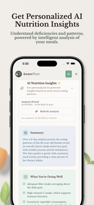 AwarePlate: AI Meal Tracker Screenshot 4 of 9