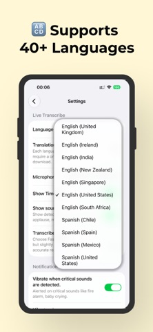 Live Transcribe & Notification iPhone screenshot