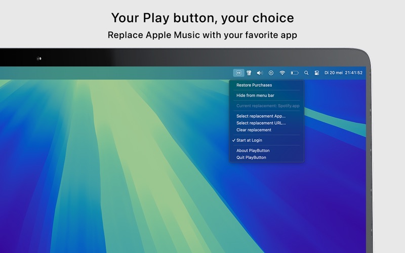 Antek Play Button screenshot - Music app preview