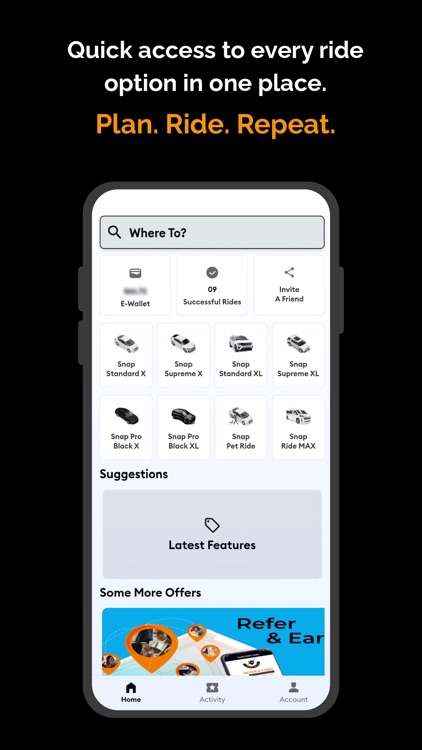 Snap Ride - Request a ride