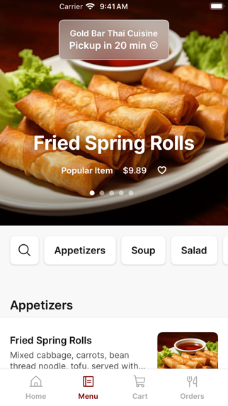 Gold Bar Thai Cuisine iPhone screenshot 2 - Food & Drink app