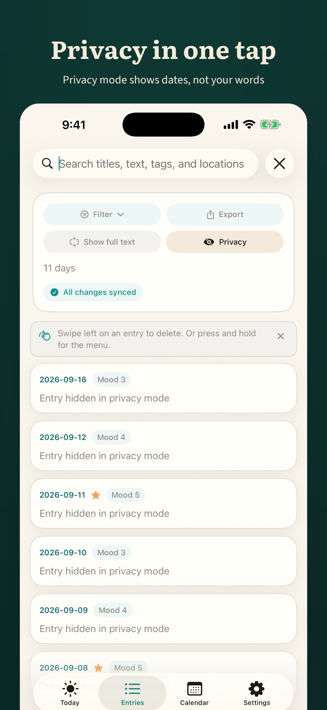 Screenshot 7 of PrivaLog: Diary & Journal