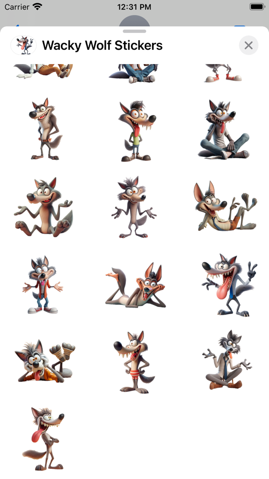#3. Wacky Wolf Stickers (iOS) بواسطة: Paul Scott