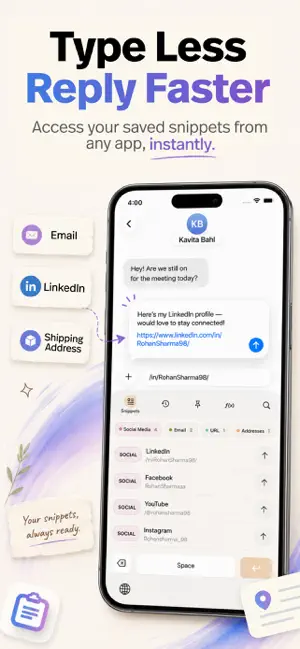 Reccall: Clipboard & Snippets screenshot 1