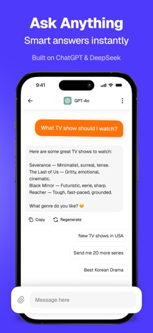 Overchat: Ask AI & Chat iPhone screenshot
