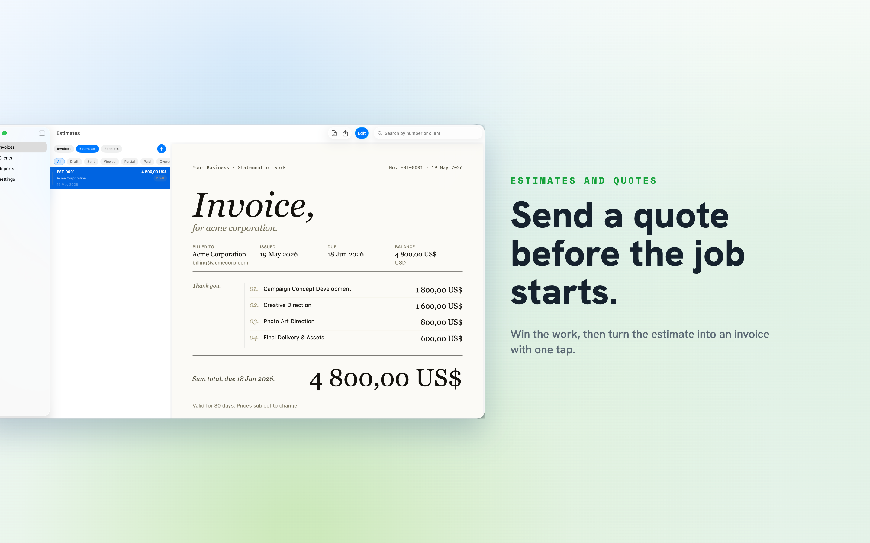 Invoice Maker: AI PDF Billing