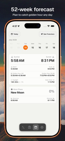 Solar Arc: Golden Hour Tracker iPhone screenshot