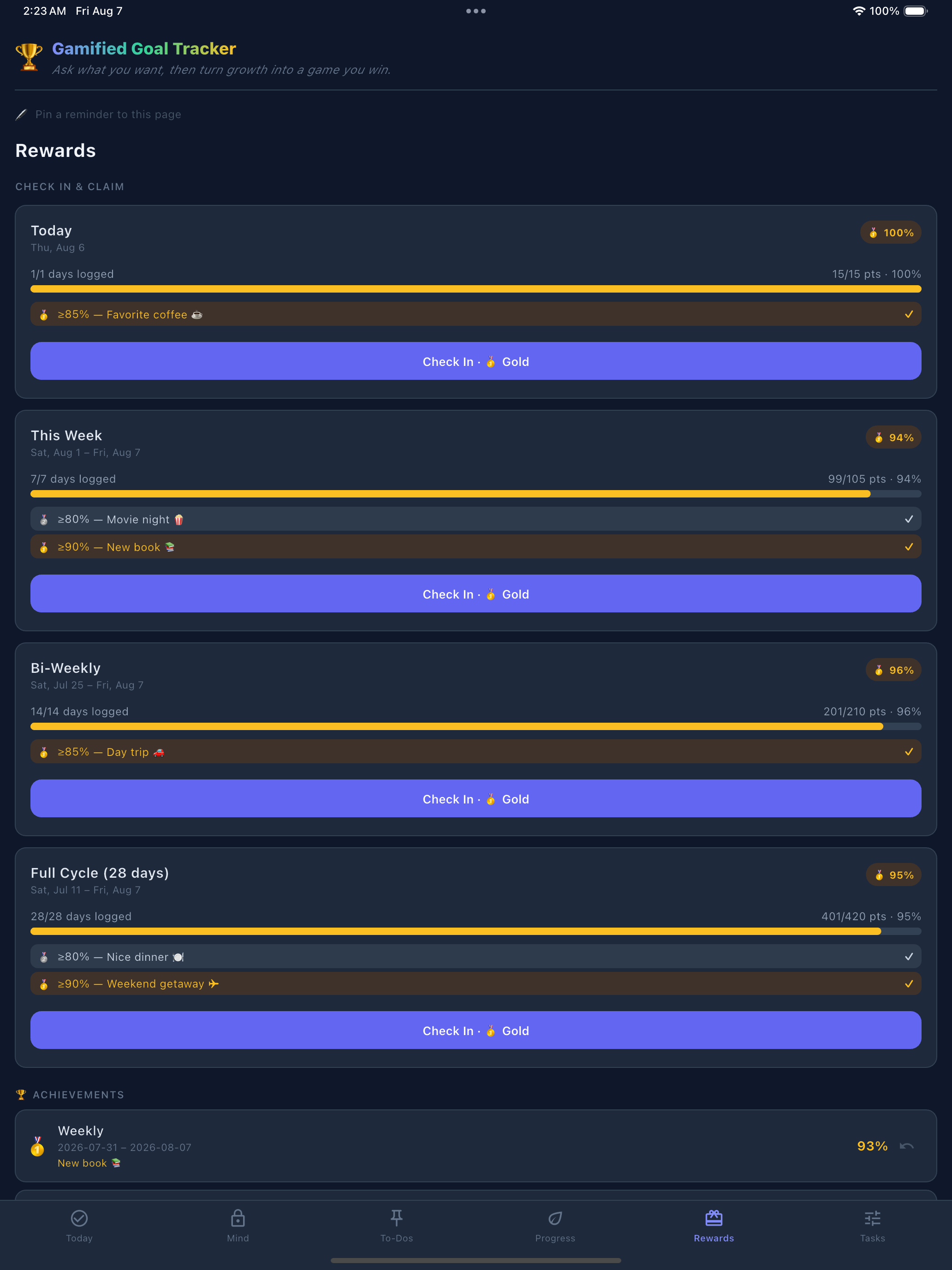 Gamified Goal Tracker screenshot 9