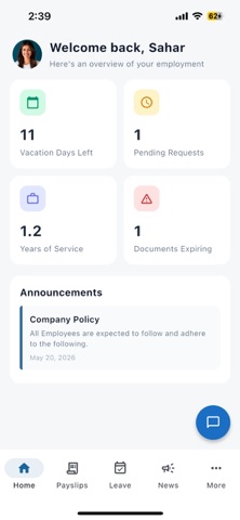 FG HR App screenshot