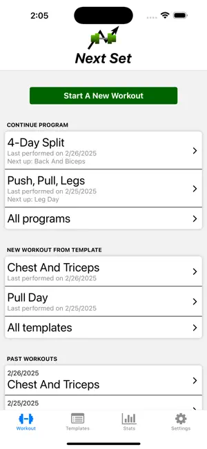 Next Set - A Workout Tracker screenshot 1