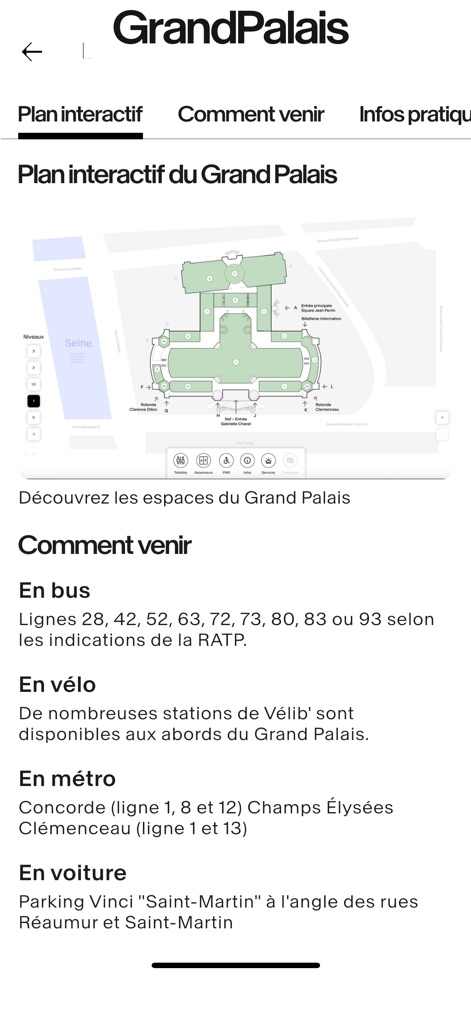 Grand Palais, Paris - grand-palais-app-interactive-map-directions