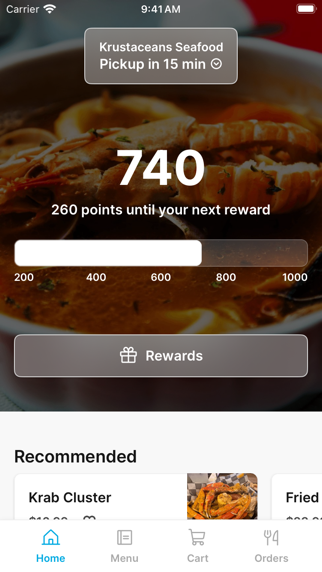 Krustaceans Seafood app screenshot