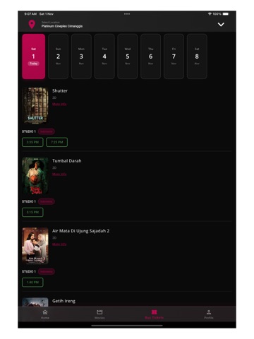 Platinum Cineplex Indonesia iPad screenshot 2
