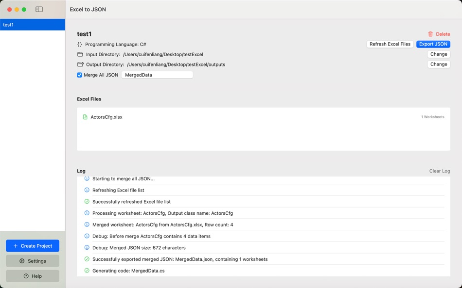 #1. Excel to JSON - Game Data Tool (macOS) Göre: 翠芬 梁