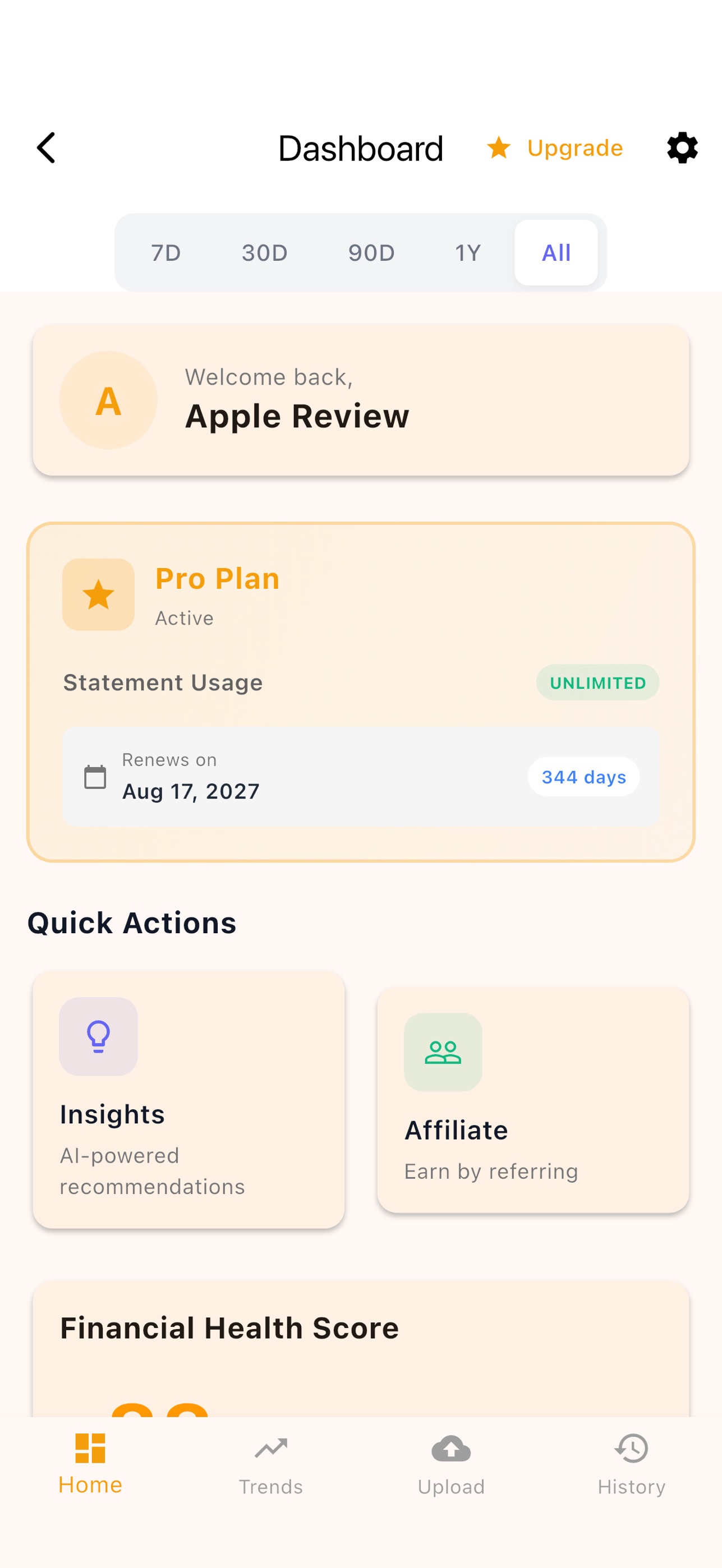 Screenshot 1 of BillsAI Expense Tracker