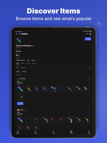 Neblio: In-Game Trading iPad screenshot