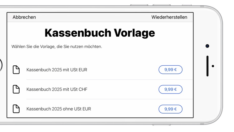 Kassenbuch Vorlage für Numbers