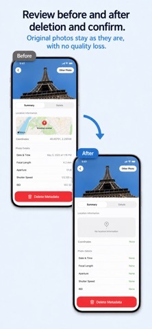 MetaClean: GPS & EXIF Remover iPhone screenshot