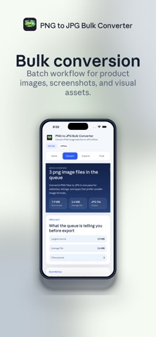 PNG to JPG Bulk Converter iPhone screenshot
