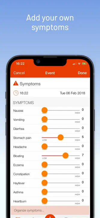 mySymptoms Food Diary: Screenshot 5 von 8