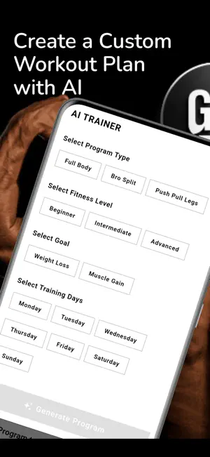 GymGM: Workout & Nutrition screenshot 1