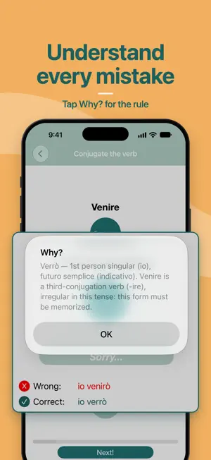 Italian Verbs Quiz screenshot 2