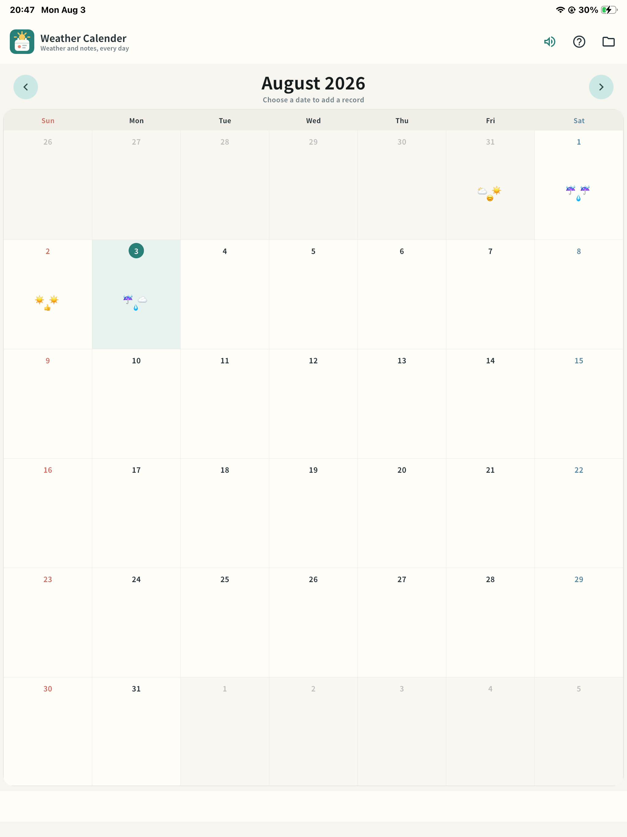 Weather Calendar Journal screenshot 6