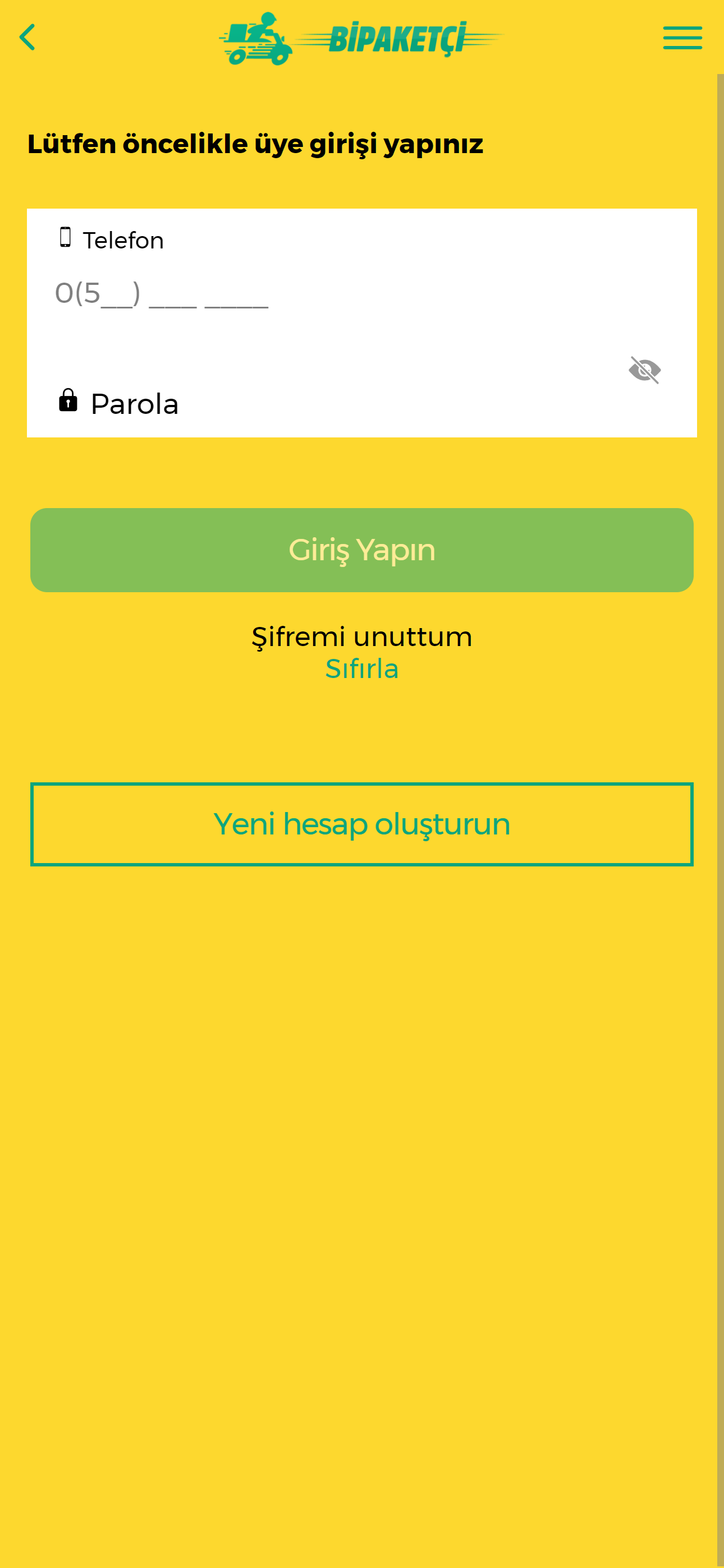 Bipaketçi / Yemek