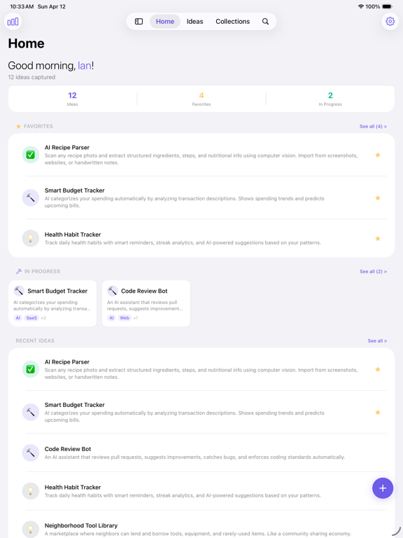 Ideas: Simple Idea Tracker