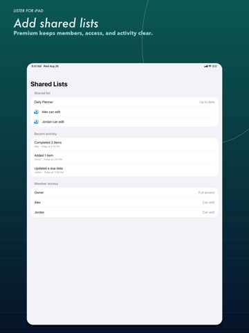 Lister: Write & Draft Notes iPad screenshot
