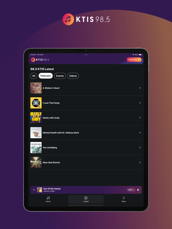 98.5 KTIS iPad screenshot 4 - Music app