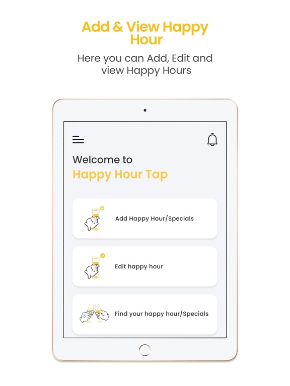Happy Hour Tap iPad screenshot 1 - Food & Drink app